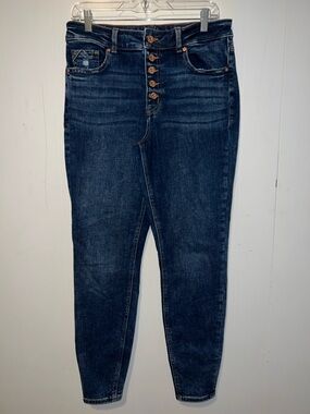 Edgely High-Rise Dark Indigo Button-Fly Women’s Jeans 12 Regular 0410262